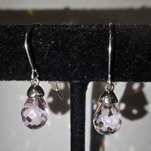 VTG Ross Simon Pink Crystal Sterling Earrings